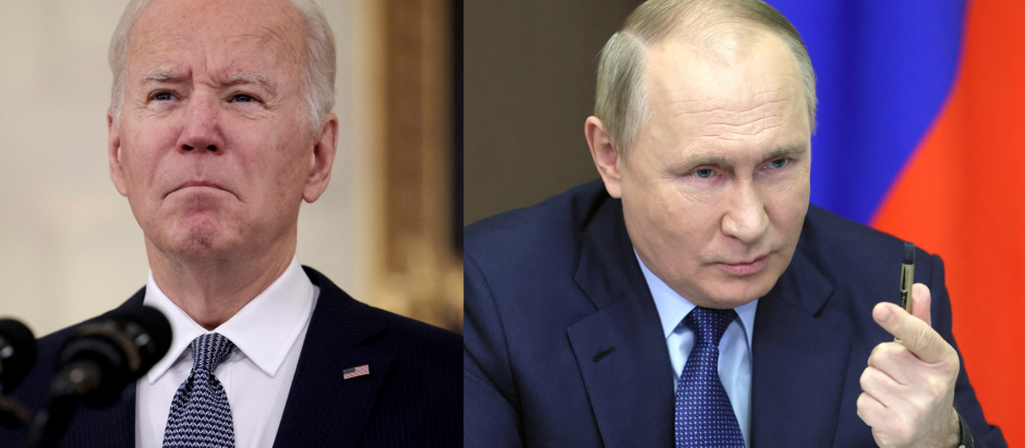 El presidente de Estados Unidos, Joe Biden, y el presidente de Rusia, Vladimit Putin