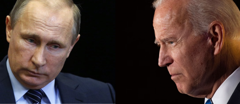Los presidentes Vladimir Putin y Joe Biden