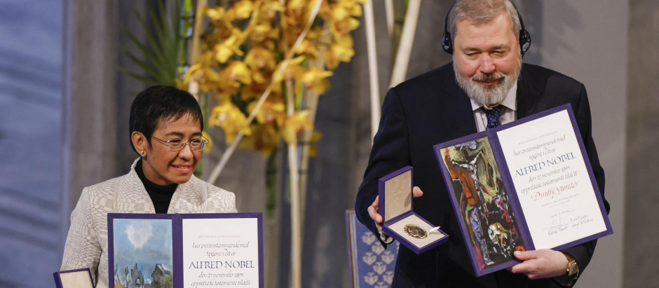 María Rezza y Dmitri Muratov recogen el Premio Nobel de la Paz