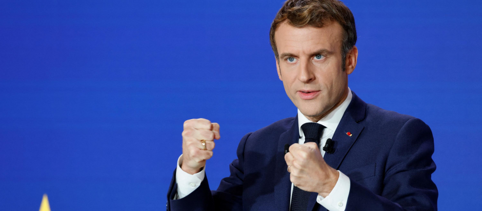 El presidente Emmanuel Macron durante la presentación de la presidencia francesa de la UE