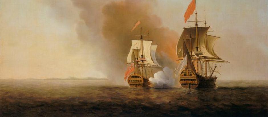 El HMS Centurion de George Anson capturando el galeón de Manila Nuestra Señora de Covadonga en 1743