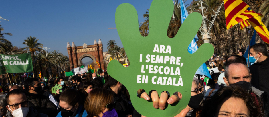 La manifestación en contra del 25% del español del sábado en Barcelona