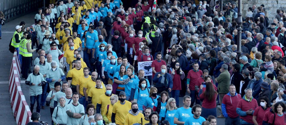 Manifestación a favor de los presos etarras el pasado octubre en San Sebastián