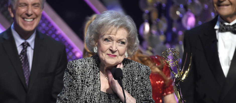 Actress Betty White at the 42nd annual Daytime Emmy Awards on Sunday, April 26, 2015, in Burbank, Calif.