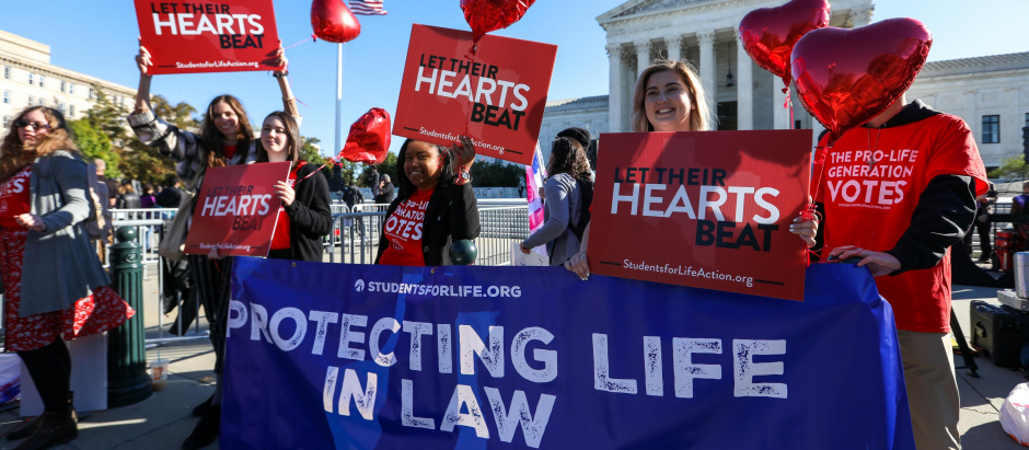 Manifestación pro vida frente al Tribunal Supremo de Estados Unidos