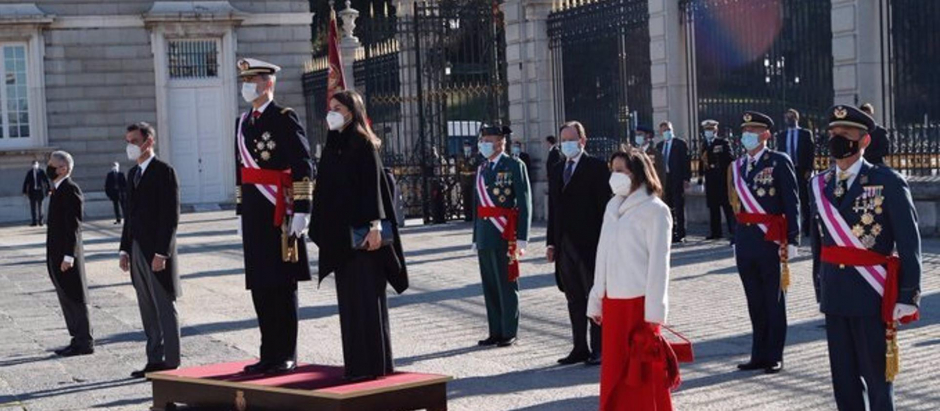 La Pascua Militar se celebró el año pasado en el patio del Palacio Real debido a la situación de pandemia