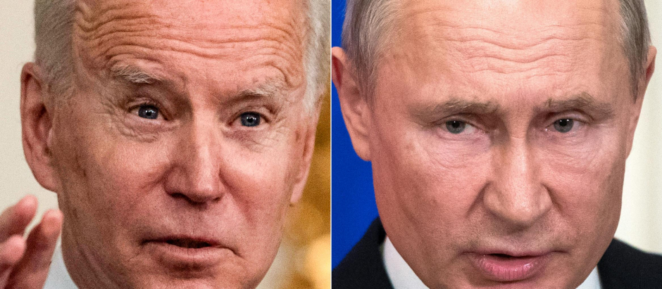 El presidente de Estados Unidos, Joe Biden, y el de Rusia, Vladimir Putin