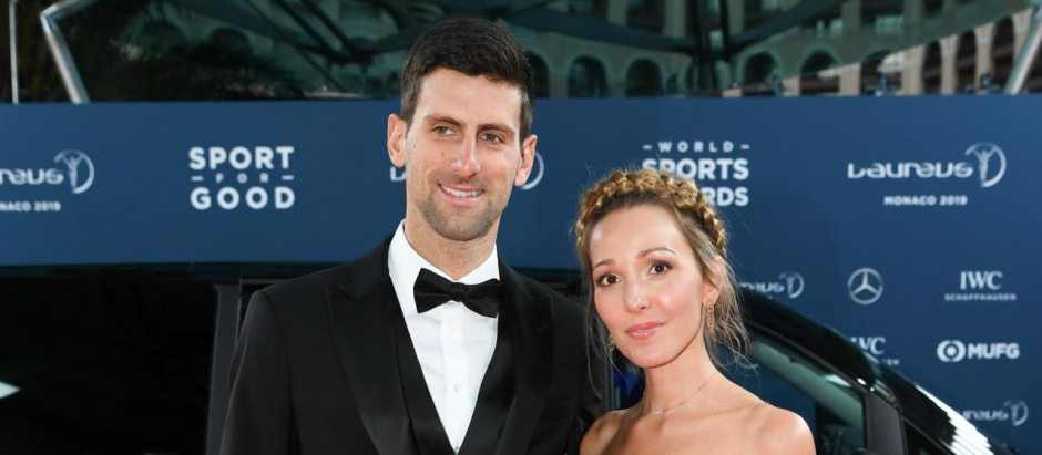 Novak Djokovic y su mujer, Jelena Ristic, en un evento en Montecarlo