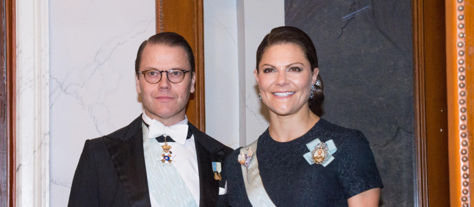 Crown Princess Victoria of Sweden and Prince Daniel of Sweden attend the Royal Swedish Academy of Musics annual gathering and 250th anniversary at the Royal Swedish Academy of Music on November 29, 2021 in Stockholm, Sweden.