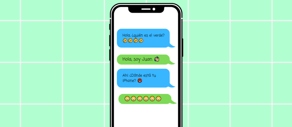 Los usuarios que no disponen de Apple muestran sus mensajes en verde