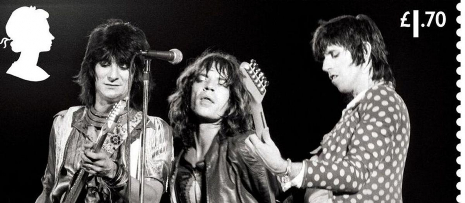 Uno de los 12 sellos conmemorativos de la banda Rolling Stones