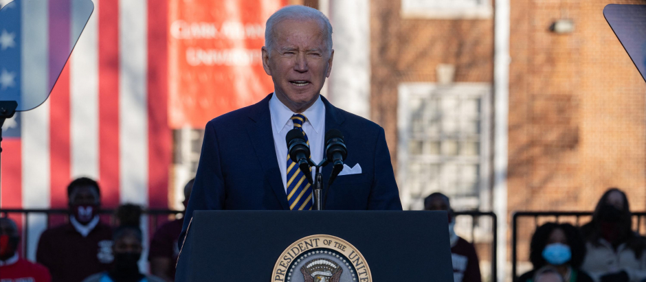 El presidente Joe Biden, durante su discurso en Atlanta, Georgia