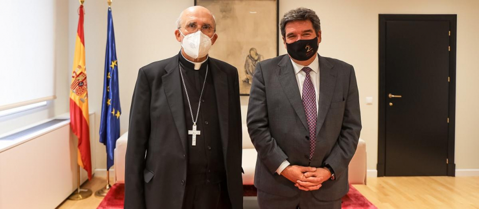 El arzobispo de Madrid con el ministro de Inclusión, José Luis Escrivá
