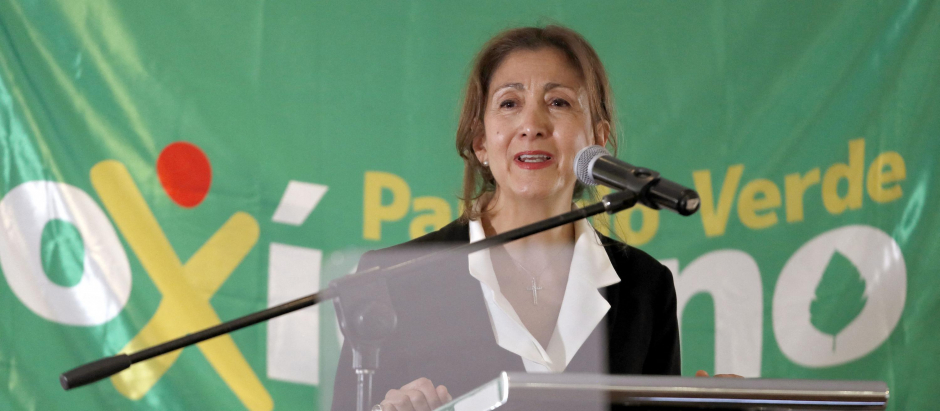 Ingrid Betancourt, durante su anunció de candidatura presidencial en Colombia