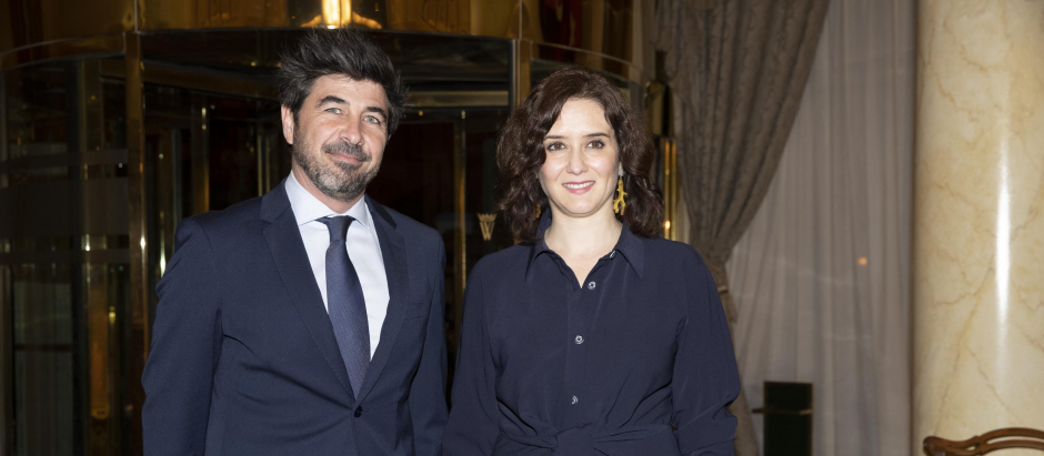 Politician Isabel Diaz Ayuso and Jairo Alonso during Majas de Goya awards 2020 in Madrid on Thursday, 27 February 2020.