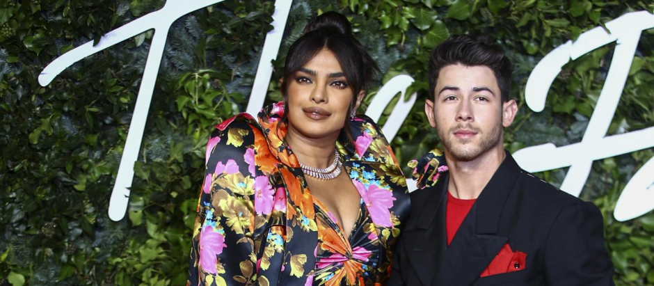 Actress Priyanka Chopra and Nick Jonas attending the Fashion Awards 2021 in London on Monday November 29, 2021.