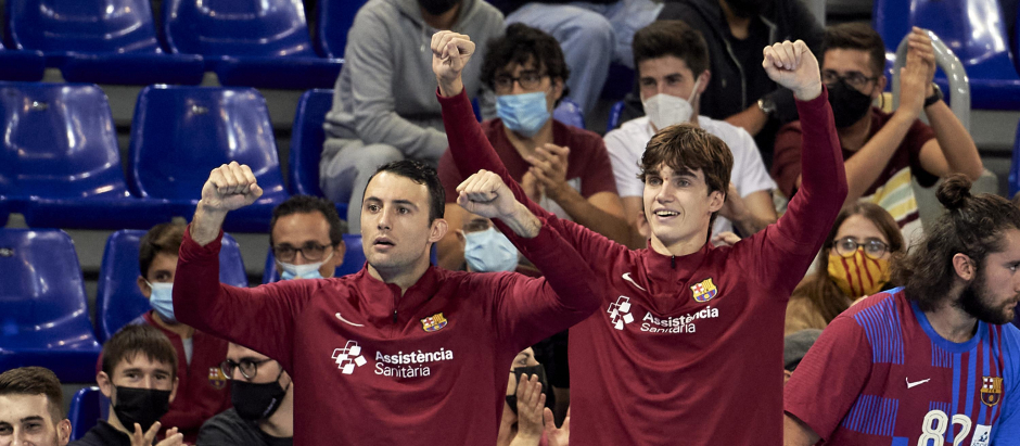 Pablo Nicolas Urdangarin during his first ASOBAL handball match in the FC Barcelona first team. 23 October 2021