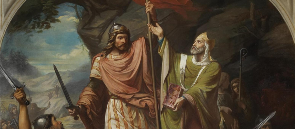 Don Pelayo en Covadonga por Luis de Madrazo, 1855