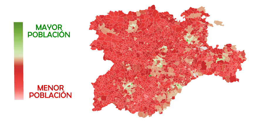 El mapa de la despoblación de Castilla y León