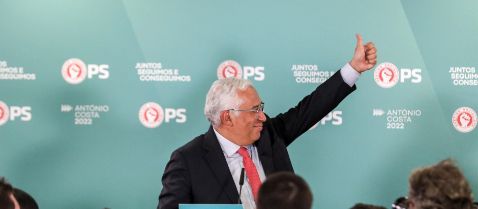 El primer ministro portugués, Antonio Costa, comparece tras las elecciones de este domingo