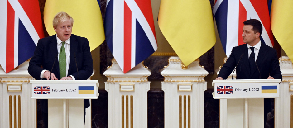 El presidente Boris Johnson se reúne con su homólogo ucraniano Zelensky en Kiev