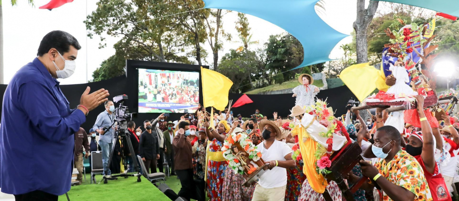 Nicolás Maduro en un acto cultural en Caracas