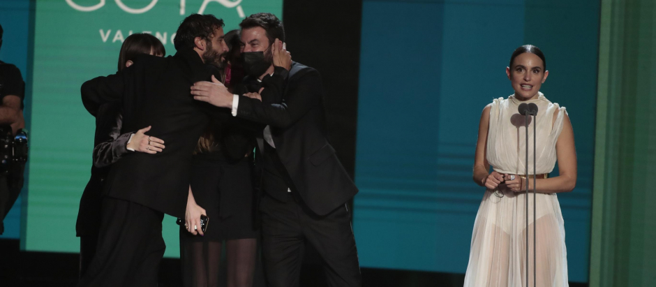 Actors Veronica Echegui and Alex Garcia during the 36th annual Goya Film Awards in Valencia on Saturday 12 February, 2022.