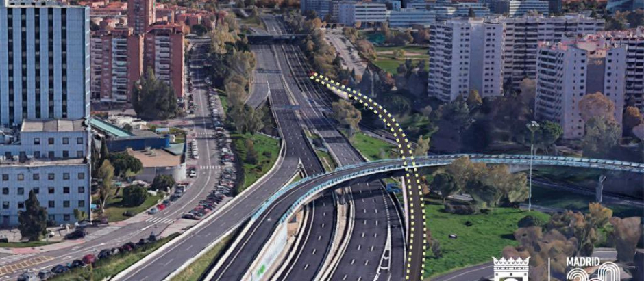 Imagen del viaducto que conectará la N-607 con la Castellana