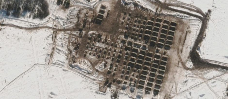 Imagen de satélite de las tropas rusas en Ucrania
