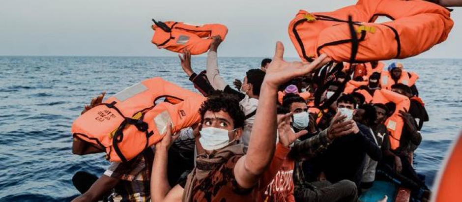 Inmigrantes rescatados en el Mar Mediterráneo (Archivo)