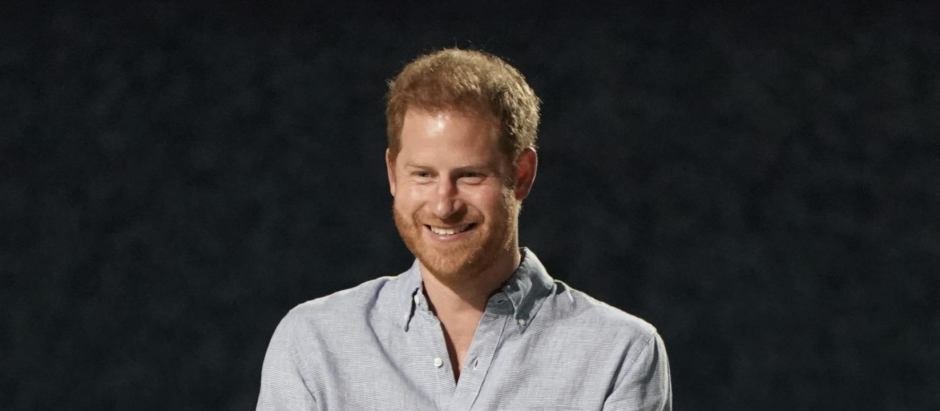Prince Harry, Duke of Sussex, speaks at "Vax Live: The Concertto Reunite the World" on Sunday, May 2, 2021, at SoFi Stadium in Inglewood, Calif.  *** Local Caption *** .