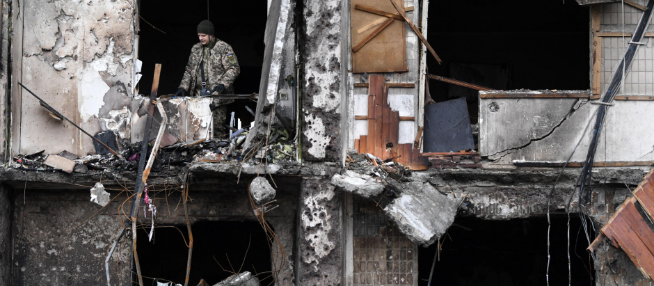 Edificios destruidos en Kiev