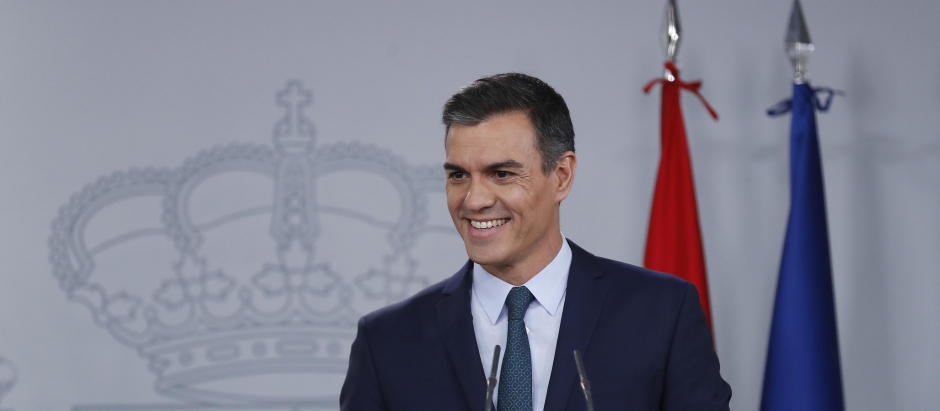 Spain's acting Prime Minister Pedro Sanchez during a press conference  in Madrid, Spain, November 14, 2019.
