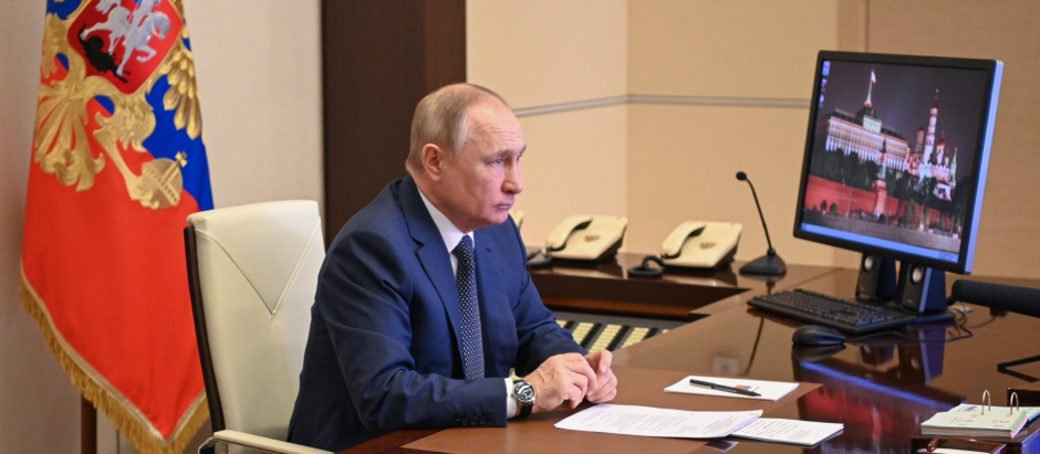 El presidente de Rusia, Vladimir Putin, ayer, en Moscú