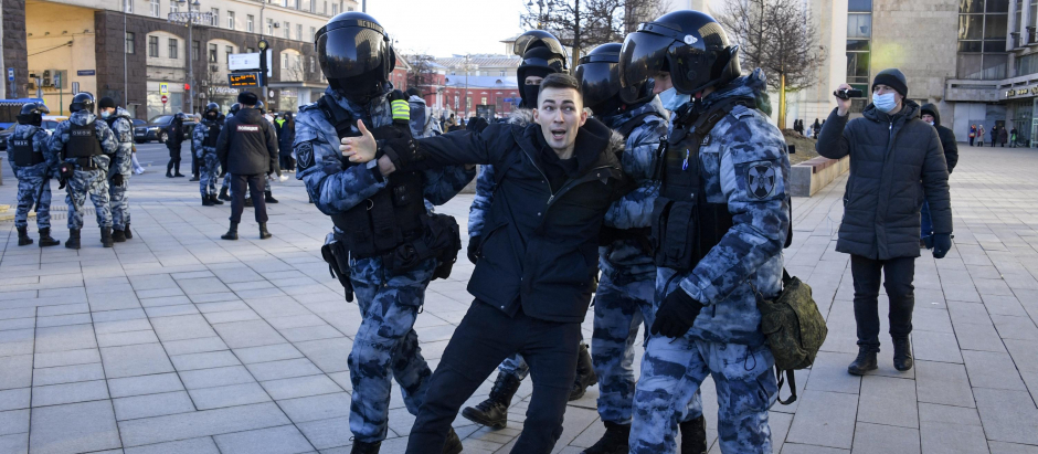 Manifestaciones contra la guerra en Moscú