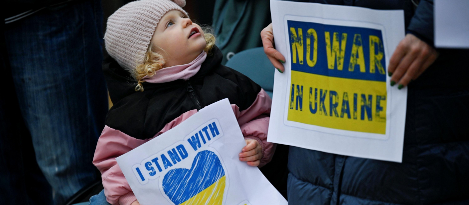 Manifestaciones de apoyo a Ucrania en Pristina