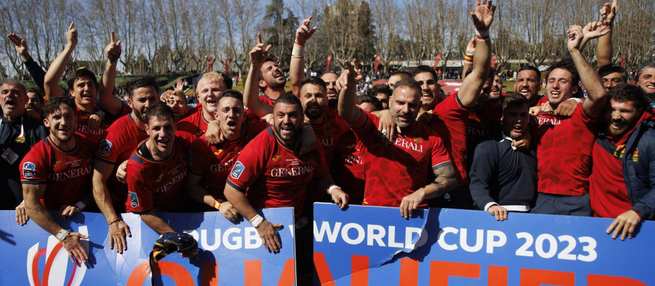 La Selección española de rugby tras conseguir la clasificación para el Mundial