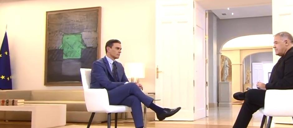 El presidente del Gobierno, Pedro Sánchez, durante la entrevista concedida a La Sexta