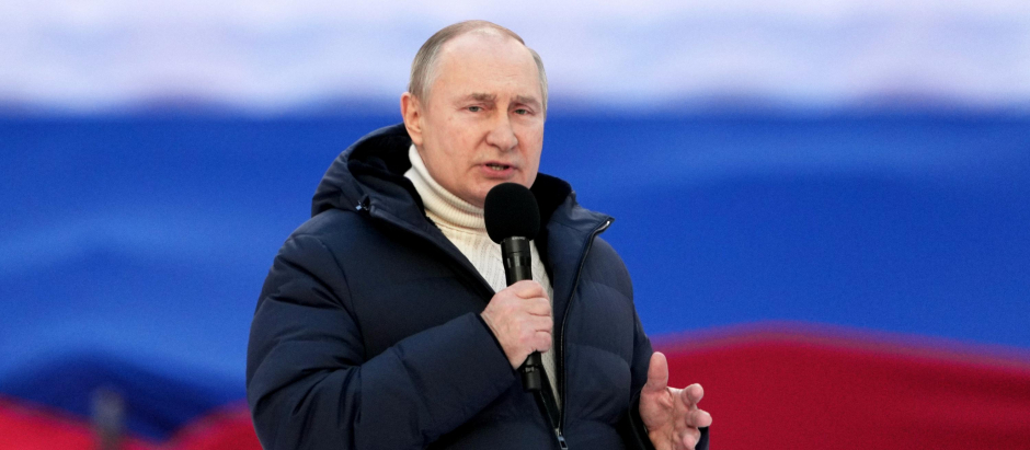 Putin en el acto masivo en Moscú