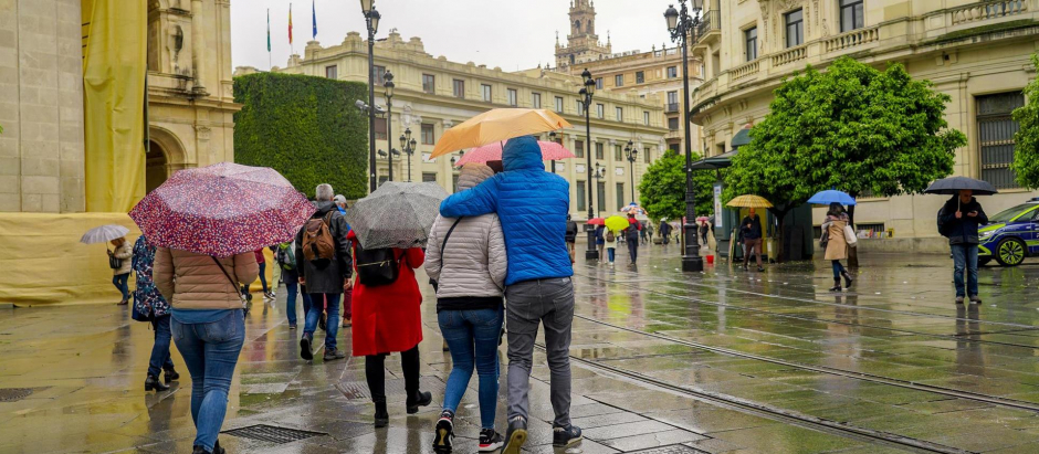Jornada lluviosa en Sevilla