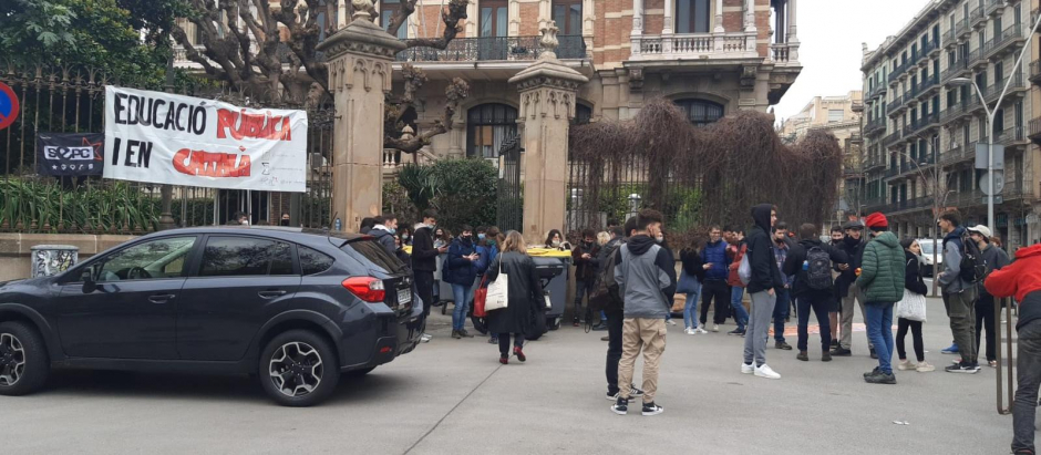 Protesta de los alumnos en la Universidad Autónoma de Barcelona