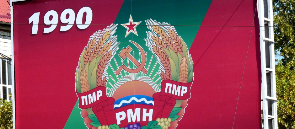Cartel celebrando la separación de Transnistra de Moldavia