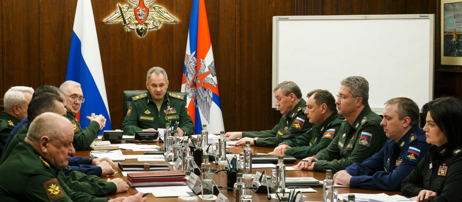 Reunión del alto mando militar de Rusia presidida por Serguéi Shoigú, Ministro de Defensa