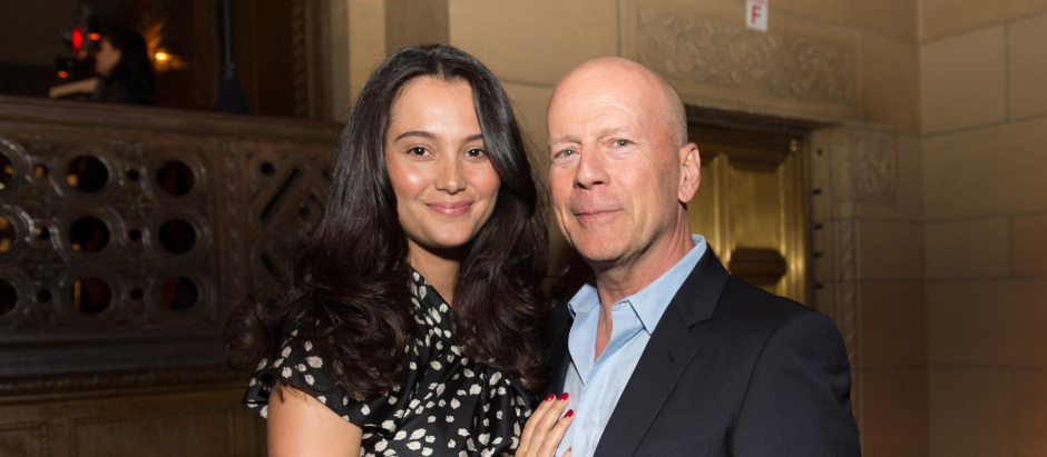 Model Emma Heming and actor Bruce Willis attending the 8th Annual Exploring The Arts Gala benefit on Monday, Sept. 29, 2014, in New York.