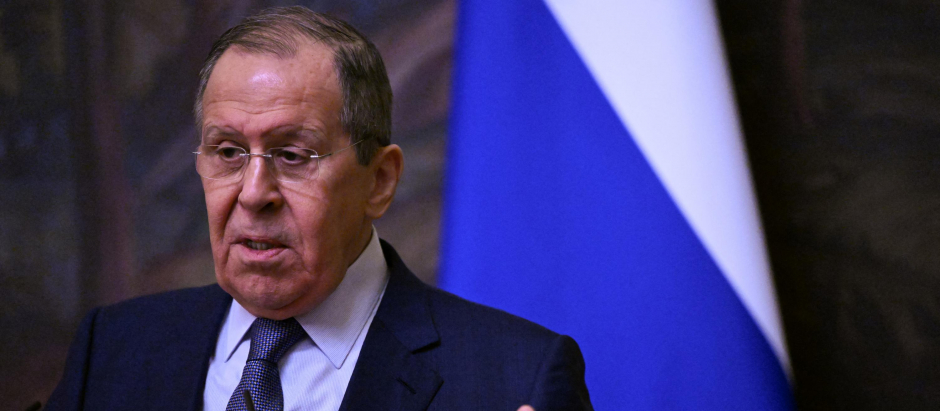 El ministro ruso de Asuntos Exteriores, Serguéi Lavrov, durante una conferencia de prensa la semana pasada