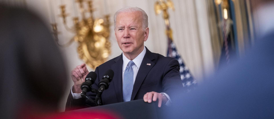 El presidente de EE.UU., Joe Biden, durante una comparecencia este viernes