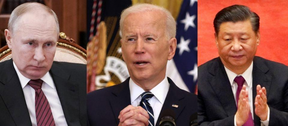 Vladimir Putin, Joe Biden y  Xi Jiping