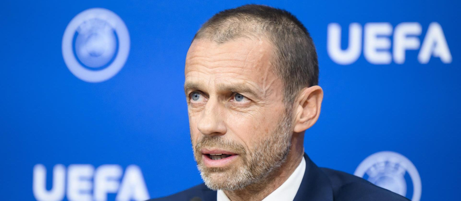 El presidente de la UEFA, Aleksander Ceferin, en rueda de prensa tras el Comité Ejecutivo
