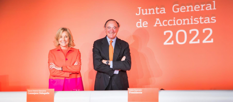 María Dolores Dancausa, CEO de Bankinter, y Pedro Guerrero, presidente del banco