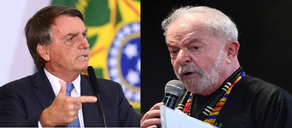 El presidente brasileño, Jair Bolsonaro, y el expresidente Lula da Silva